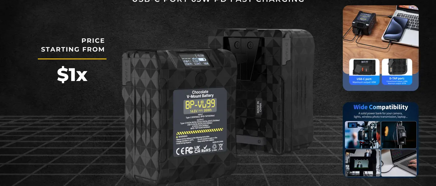 Ulanzi Portable V-Mount Battery 99Wh — cinema equipment rental, Phnom Penh